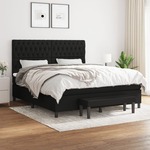 Box spring postelja z vzmetnico črna 180x200 cm blago - vidaXL - črna - 90,04 - 180 x 200 cm - vidaXL