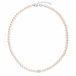 Evolution Group Romantična biserna ogrlica s Preciosa 32063.3 rosaline srebro 925/1000