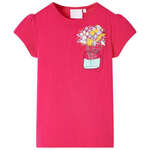 vidaXL Otroška majica živo roza 128