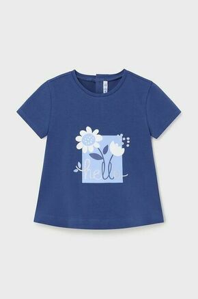 Kratka majica za dojenčka Mayoral mornarsko modra barva - mornarsko modra. Kratka majica za dojenčka iz kolekcije Mayoral. Model izdelan iz udobne pletenine.