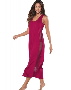 Rosy Mesh Side Long Cover-up 28882