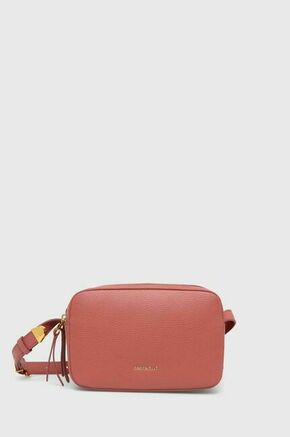 Usnjena torbica Coccinelle rdeča barva - rdeča. Majhna torbica iz kolekcije Coccinelle. Model na zapenjanje