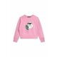 Otroški pulover Karl Lagerfeld roza barva - roza. Otroški pulover iz kolekcije Karl Lagerfeld, izdelan iz elastične pletenine. Zaradi vsebnosti poliestra je tkanina bolj odporna na gubanje.