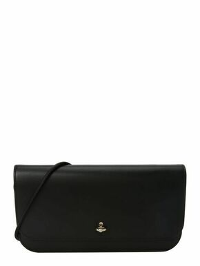 Usnjena večerna torbica Furla črna barva - črna. Majhna večerna torbica iz kolekcije Furla. Model na zapenjanje