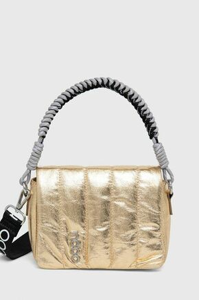 Torbica Nobo zlata barva - zlata. Majhna torbica iz kolekcije Nobo. na zapenjanje model izdelan iz tekstilnega materiala.