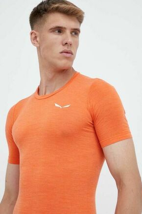 Funkcionalna kratka majica Salewa Zebru Fresh oranžna barva - oranžna. Funkcionalna kratka majica iz kolekcije Salewa. Model izdelan iz termoaktivnega materiala z merino volno.