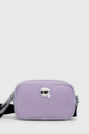 Torbica Karl Lagerfeld vijolična barva - vijolična. Majhna torbica iz kolekcije Karl Lagerfeld. na zapenjanje