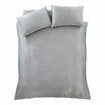 Siva posteljnina za zakonsko posteljo 200x200 cm Silky Soft - Catherine Lansfield