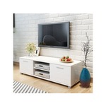 VIDAXL TV omarica visok sijaj bela 120x40,3x34,7 cm