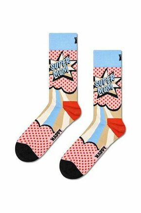 Nogavice Happy Socks Super Mom Sock ženske - pisana. Nogavice iz kolekcije Happy Socks. Model izdelan iz elastičnega