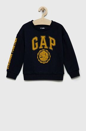 Otroški pulover GAP mornarsko modra barva - mornarsko modra. Otroški pulover iz kolekcije GAP. Model izdelan iz pletenine s potiskom.