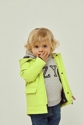 Otroška jakna zippy zelena barva - zelena. Otroška Jakna iz kolekcije zippy. Delno podloženi model izdelan iz enobarvnega materiala.