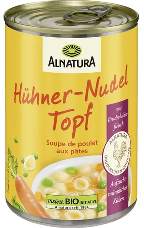 Alnatura Bio pripravljena piščančja juha s testeninami - 400 g