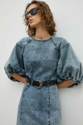 Jeans obleka 2NDDAY - modra. Casual obleka iz kolekcije 2NDDAY. Model izdelan iz jeansa. Izdelek vsebuje reciklirana vlakna.