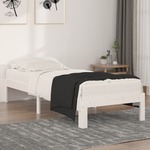 shumee Okvir za posteljo, bel, borov les, 75x190 cm, enojni