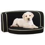 vidaXL Zložljiv pasji kavč črn 76x71x30 cm s platneno pralno blazino