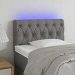 Greatstore LED posteljno vzglavje svetlo sivo 80x7x78/88 cm blago