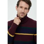 Volnen pulover Polo Ralph Lauren moški, bordo barva - bordo. Pulover iz kolekcije Polo Ralph Lauren. Model izdelan iz vzorčaste pletenine. Volna ima naravno zračnost, absorpcijo vlage in termoregulacijske lastnosti.