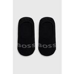 Nogavice BOSS 2-pack moški, črna barva - črna. Kratke nogavice iz kolekcije BOSS. Model izdelan iz elastičnega materiala. V kompletu sta dva para.