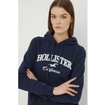 Pulover Hollister Co. ženska, mornarsko modra barva, s kapuco - mornarsko modra. Pulover s kapuco iz kolekcije Hollister Co. Izdelan iz udobne, rahlo elastične tkanine. Model z mehko oblazinjeno sredino zagotavlja mehkobo in dodatno toploto.