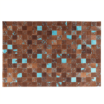 Beliani Rjava usnjena patchwork preproga 140x200cm ALIAGA