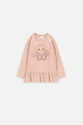 Majica z dolgimi rokavi za dojenčka Coccodrillo roza barva - roza. Majica z dolgimi rokavi za dojenčka iz kolekcije Coccodrillo. Model izdelan iz udobne pletenine.