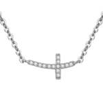 Beneto Srebrna ogrlica s križem AGS546 / 47 srebro 925/1000
