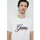 Bombažna kratka majica Guess bela barva - bela. Kratka majica iz kolekcije Guess. Model izdelan iz pletenine z nalepko. Izjemno udoben material, izdelan iz naravnih vlaken.