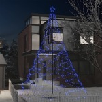 vidaXL Novoletno drevesce s kovinskim stebrom 1400 modrih LED lučk 5 m