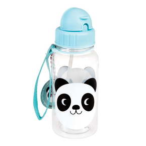 Modra otroška steklenička s slamico Rex London Miko The Panda
