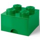 LEGO škatla za shranjevanje 4 - s temno zelenim predalom 250 x 250 x 180 mm