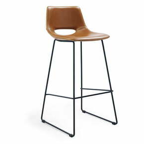 Barski stoli v kompletu 2 ks iz umetnega usnja v konjak rjavi barvi (višina sedeža 76 cm) Zahara – Kave Home