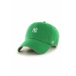 Bombažna bejzbolska kapa 47 brand MLB New York Yankees zelena barva - zelena. Kapa s šiltom vrste baseball iz kolekcije 47 brand. Model izdelan iz materiala z nalepko.