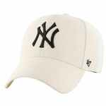 Kapa iz mešanice volne 47brand MLB New York Yankees bež barva - bež. Kapa s šiltom vrste baseball iz kolekcije 47brand. Model izdelan iz tkanine z nalepko.