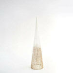 Eurolamp Okrasek za drevesni stožec, beli bleščice, 20 x 80 cm, 1 kos