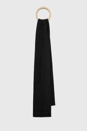 Šal s primesjo volne Michael Kors črna barva - črna. Šal iz kolekcije Michael Kors. Model izdelan iz pletenine s primesjo volne.