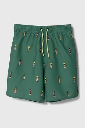 Otroške kopalne kratke hlače Protest PRTBITMAP zelena barva - zelena. Otroške kopalne kratke hlače iz kolekcije Protest. Model izdelan iz vzorčastega materiala.