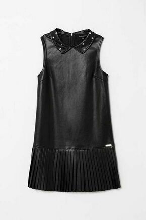 Otroška obleka Guess črna barva - črna. Otroški obleka iz kolekcije Guess. Model izdelan iz imitacija usnja. Model z mehko oblazinjeno notranjostjo zagotavlja mehkobo in povečuje udobje.
