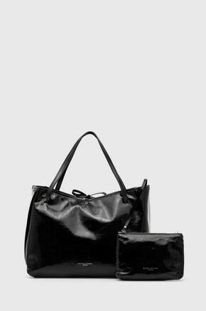 Usnjena torbica Gianni Chiarini črna barva - črna. Velika nakupovalna torbica iz kolekcije Gianni Chiarini. Model brez zapenjanja