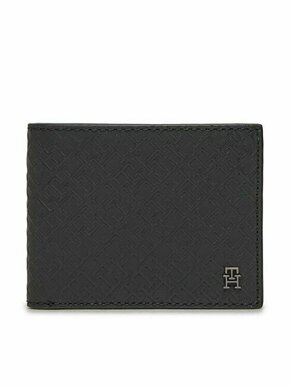 Tommy Hilfiger Velika moška denarnica Th Monogram Mini Cc Wallet AM0AM11849 Črna