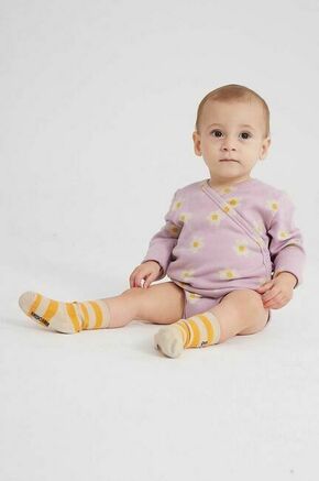 Body za dojenčka Bobo Choses - vijolična. Body za dojenčka iz kolekcije Bobo Choses. Model izdelan iz vzorčaste pletenine.