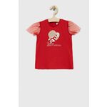 Kratka majica za dojenčka Birba&amp;Trybeyond rdeča barva - rdeča. Kratka majica za dojenčka iz kolekcije Birba&amp;Trybeyond. Model izdelan iz pletenine z nalepko. Visokokakovosten, udoben material.