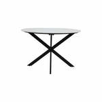 Črna/bela okrogla jedilna miza z mizno ploščo v marmornem dekorju ø 120 cm Tomochi – Light &amp; Living