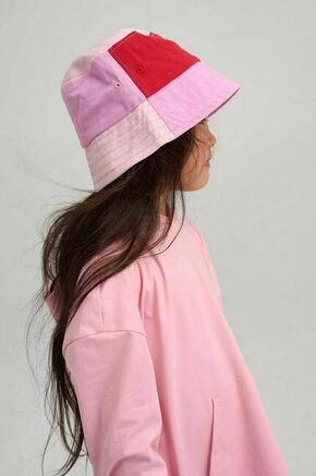Otroški bombažni klobuk Reima Siimaa roza barva - roza. Otroški klobuk iz kolekcije Reima. Model z ozkim robom