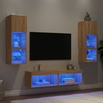 Vidaxl Komplet TV omaric LED 6-delni sonoma hrast inženirski les