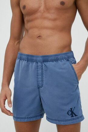 Kopalne kratke hlače Calvin Klein mornarsko modra barva - mornarsko modra. Kopalne kratke hlače iz kolekcije Calvin Klein. Model izdelan iz enobarvnega materiala. Izjemno zračen
