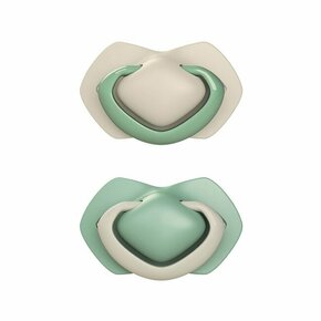 CANPOL BABIES Komplet simetričnih silikonskih dud Light touch 0-6m Čista barva zelena