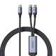 NEW 2v1 Speedy Series USB-C - 2x USB-C kabel 1,5 m črn