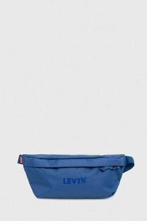 Torbica za okoli pasu Levi's - modra. Majhna pasna torbica iz kolekcije Levi's. Model na zapenjanje