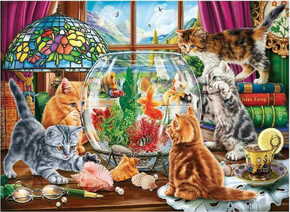 AnaTolian Puzzle Mačke in akvarij 1000 kosov